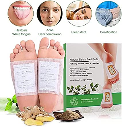 Kinoki foot pad product collage